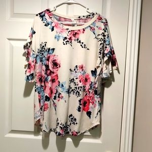 Beautiful floral flutter sleeve top
